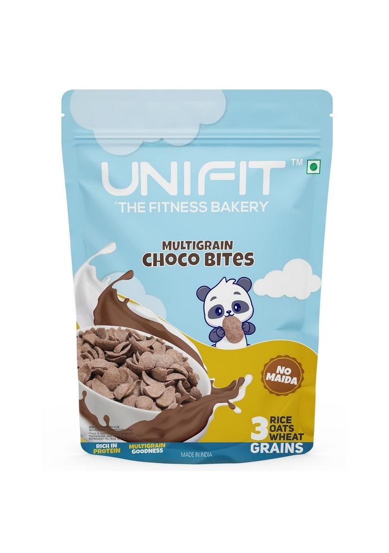 Unifit Multigrain Choco Bites Breakfast Cereals For Kids Rich In Protein Cereal Oats Instant & Crunchy Ready To Eat With Goodness Of Wheat, Rice & Oats Grain -375G