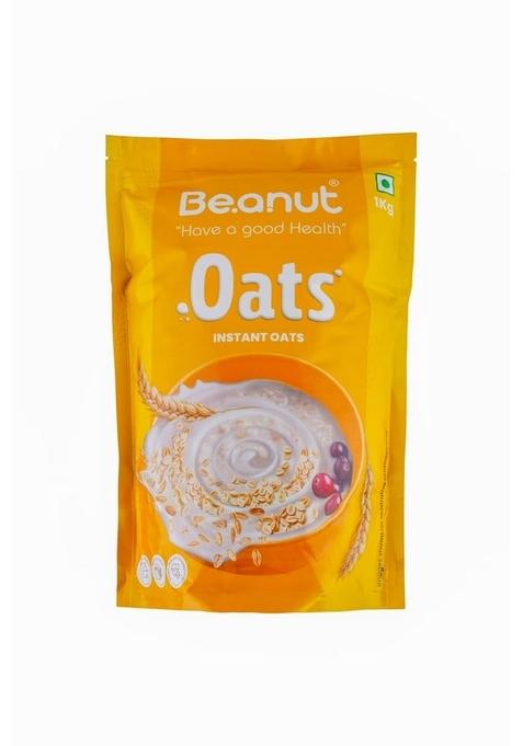 Beanut Instant Oats 1Kg | High In Fibre & Protein | Whole Grain Breakfast Cereal | Helps In Weight Management | Supports Heart Health | Quick & Easy To Prepare