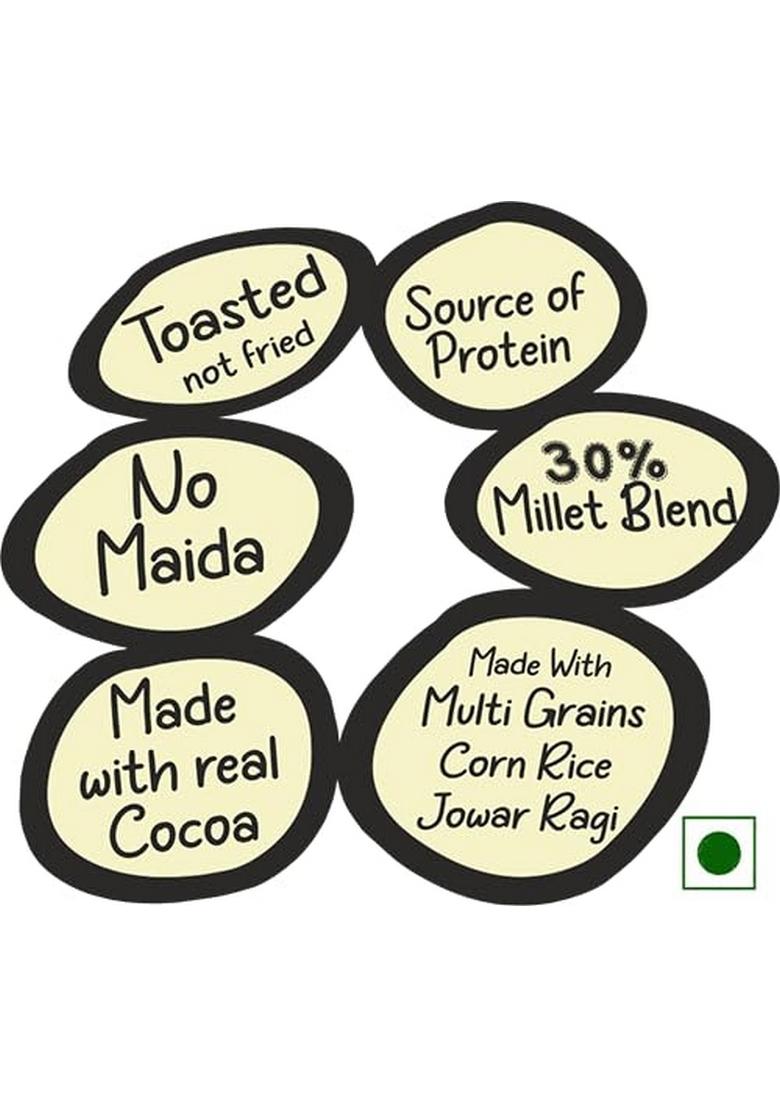 Zacaroos Millet & Quinoa Breakfast Cereal Variety Pack Of 8 | 4 Different Flavours | | Made With Millets, Quinoa & Multi-Grains | Rainbow Hoops. Choco Chimps, Choco Elephants & Choco Triangles | 240G