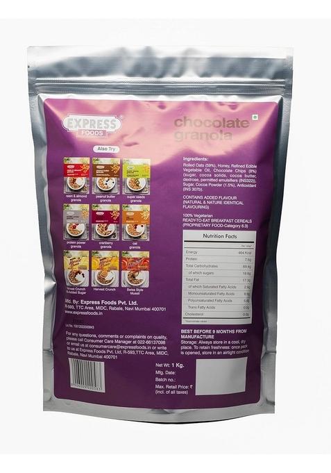 Express Foods Chocolate Granola Breakfast Cereal, 1Kg