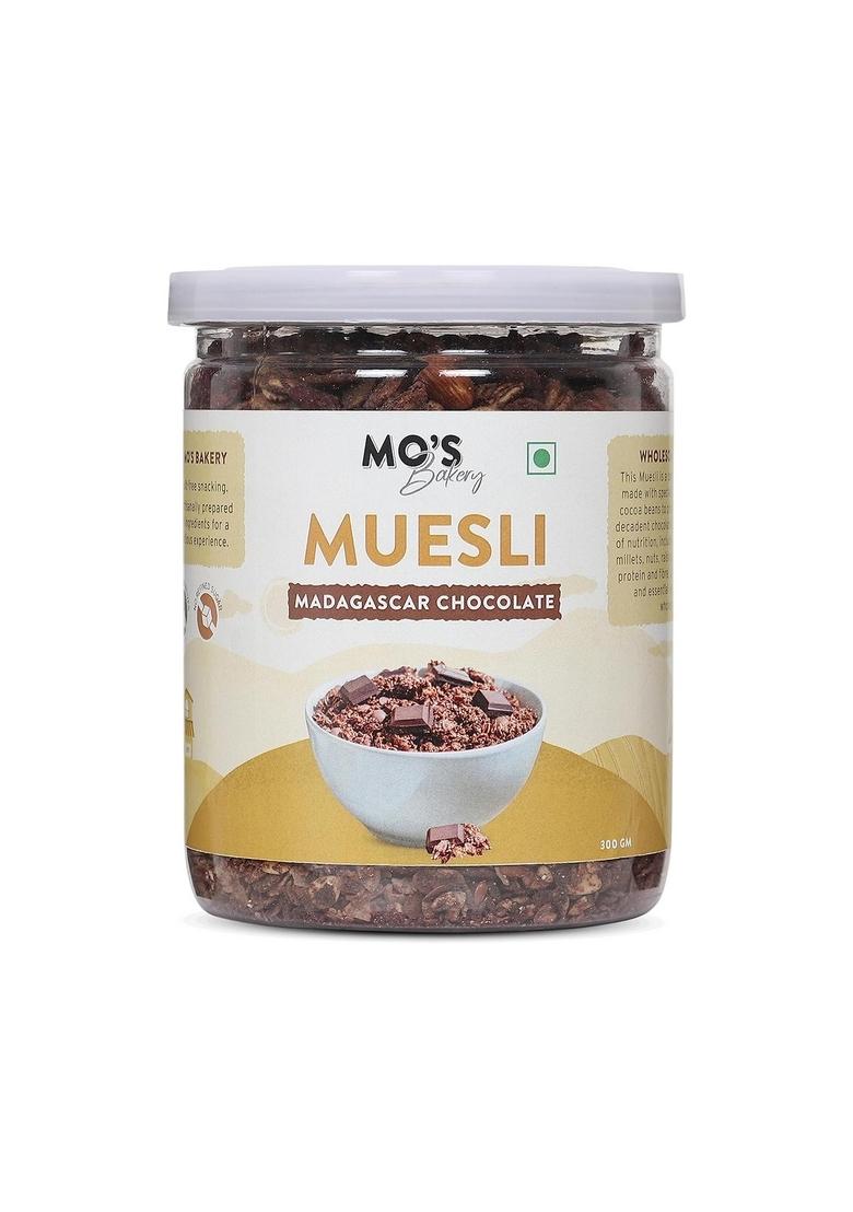 Mo'S Millet Muesli 300 Gms | Madagascar Chocolate | Healthy Breakfast Muesli | 90% Whole Grain | Protein Rich |Clean Ingredients