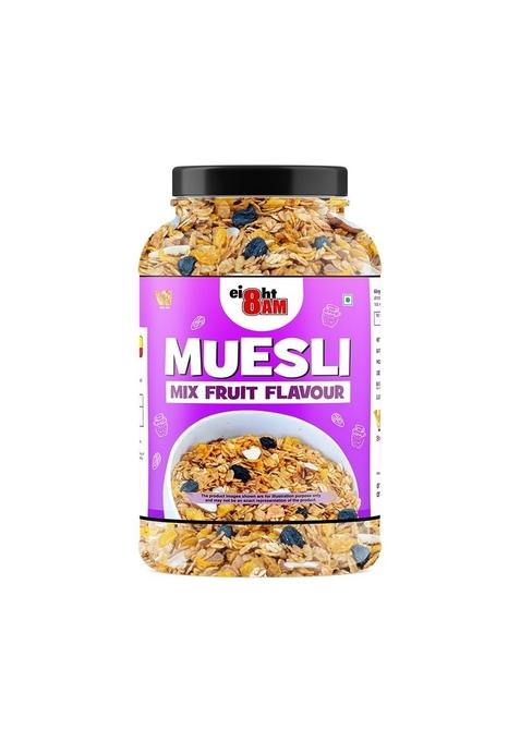 8Am Muesli 14% Fruit & Nut 1.1Kg, High Protein Breakfast Cereal With 5 Real Fruits & Nuts, 23% Australian Oats, No Candy, No Preservatives, Almonds, Raisins, Apples, Strawberries, Pineapple