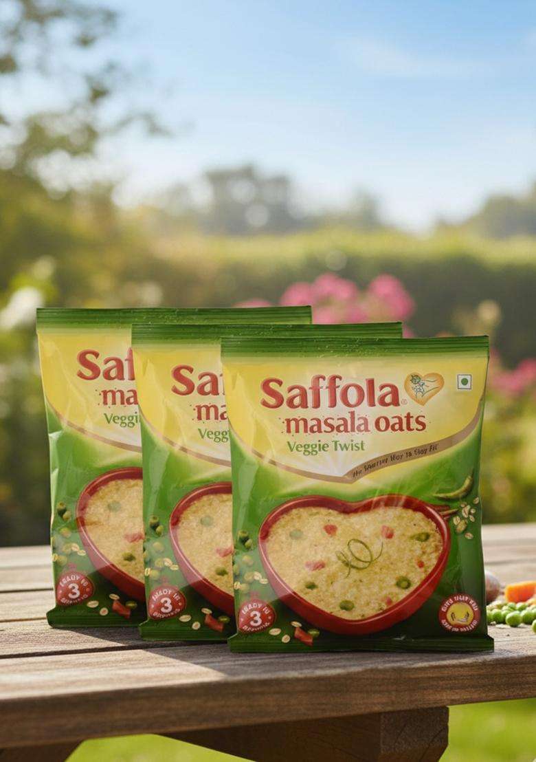 Saffola More Combo Oats Veggie Twist, 40G (Pack Of 4) Promo Pack - Indya