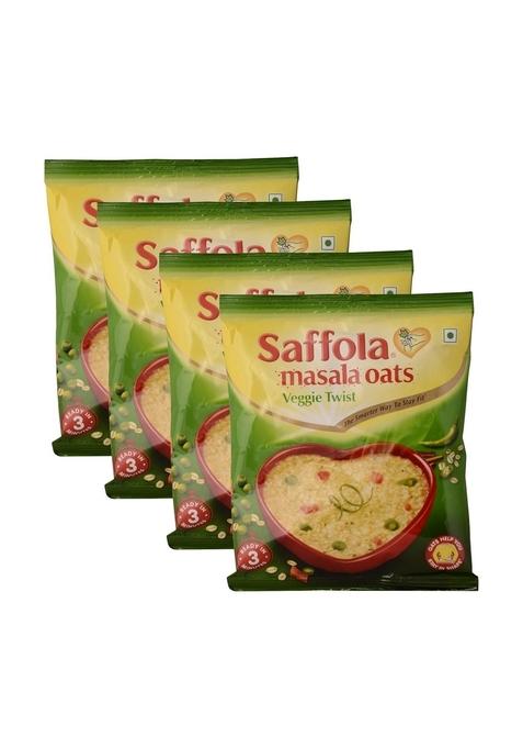 Saffola More Combo Oats Veggie Twist, 40G (Pack Of 4) Promo Pack