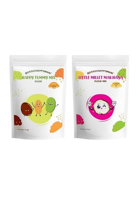 Littlecherrymom Happy Tummy Combo - (Happy Tummy Mix, Little Millet Makhana) 375G Each