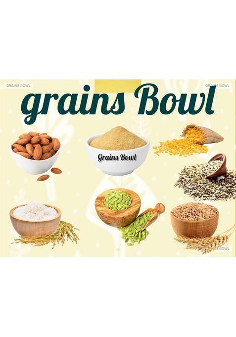 Grains Bowl Hand Roasted Multi Grains Health Mix Powder For Kids And Adults (No Cooking Needed)/Roasted Cereals & Pulses Powder/Chatua/Sathu Maavu/Porridge Mix (Cardamom/Elaichi Flavour, 500 Gm)