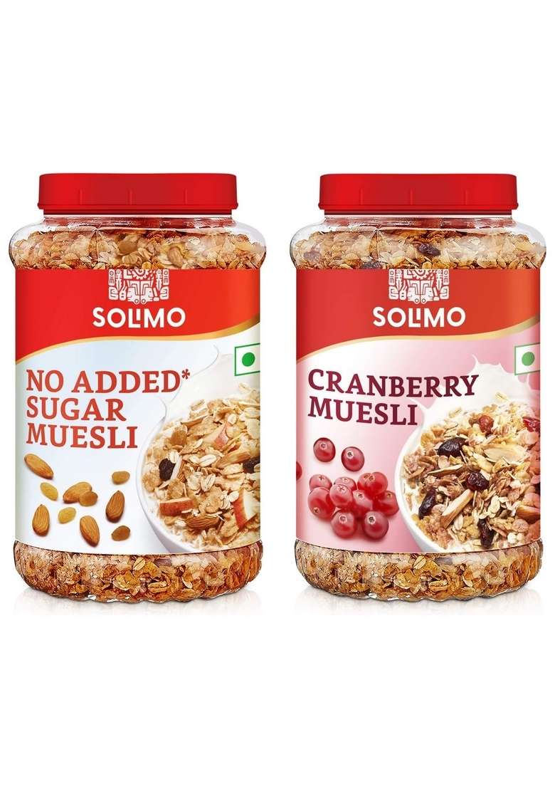 Solimo Cranberry Muesli 1Kg No Sugar - Indya