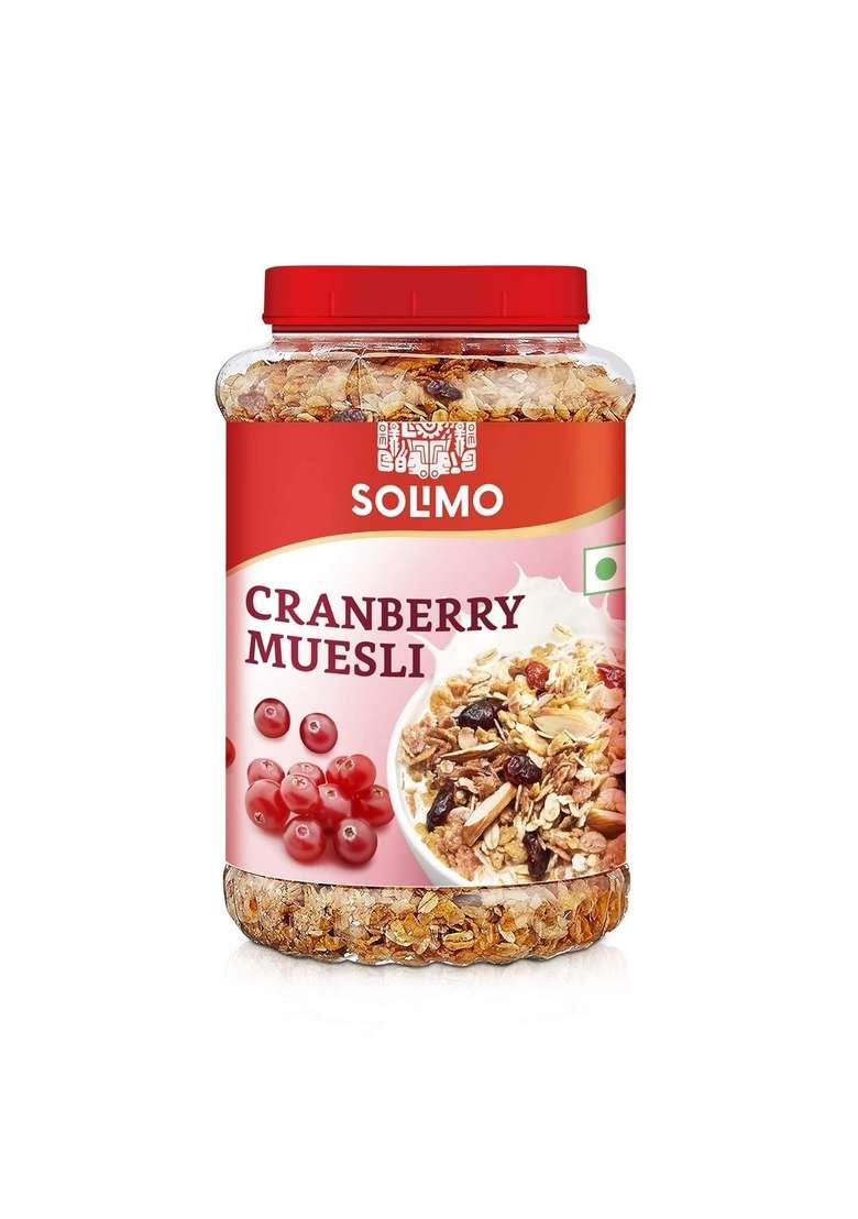 Solimo Cranberry Muesli 1Kg No Sugar - Indya
