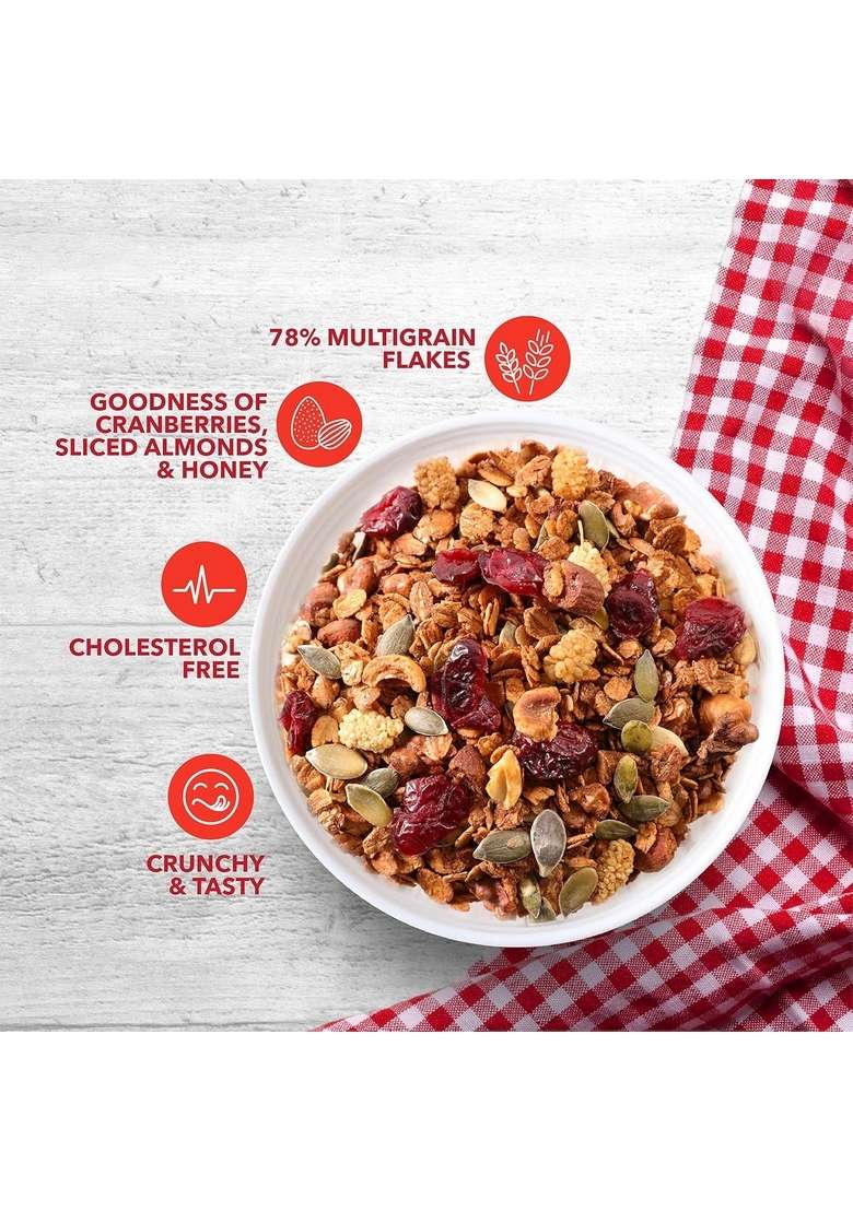 Solimo Cranberry Muesli 1Kg No Sugar - Indya