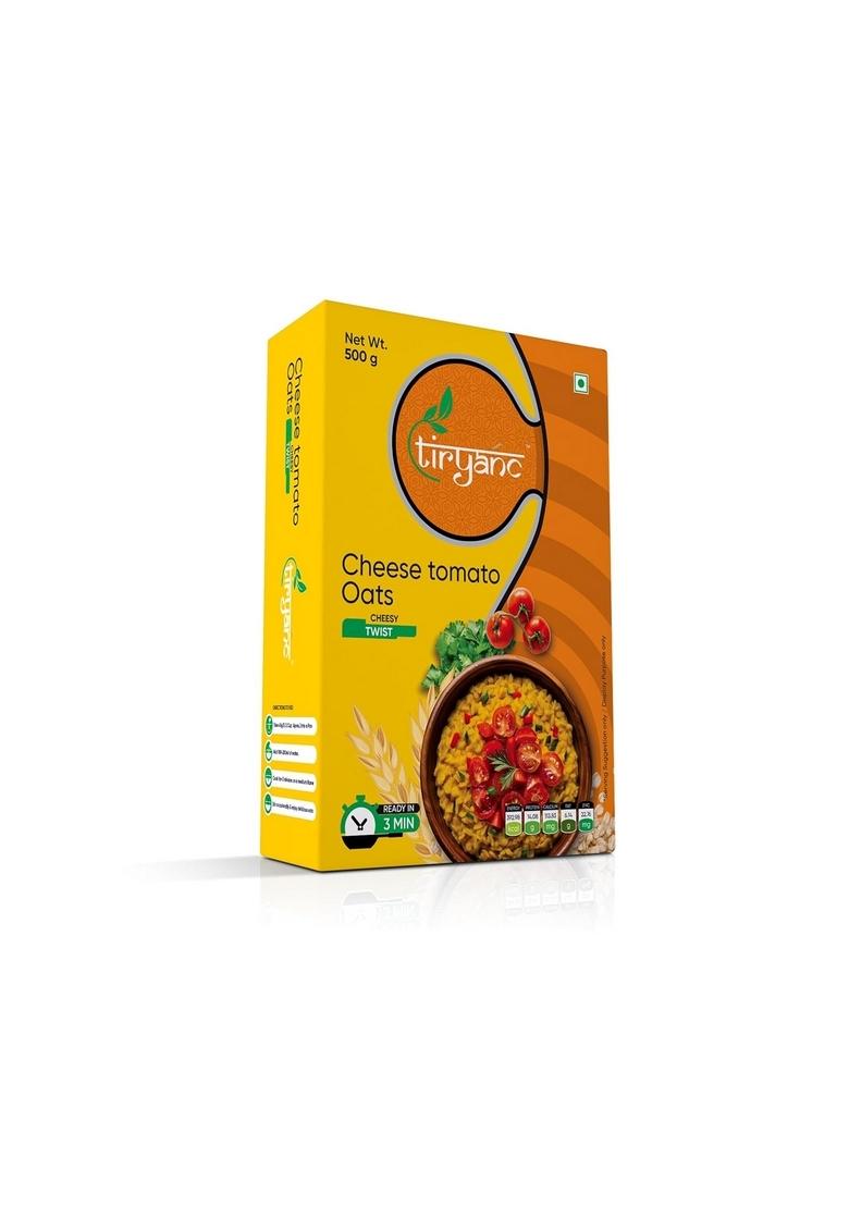 Tiryanc Natural Cheese Tomato Oats | Tasty, Anytime Snack | Ready In 3 Mins | No Maida, No Added Preservatives | Oats Helps Manage Weight | Nutritious Breakfast Cereals (500G)