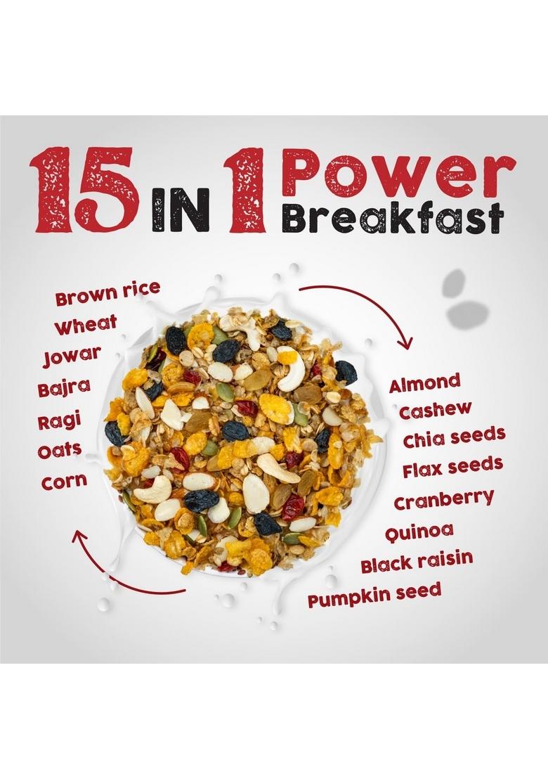 Happilo Premium Dry Fruit Muesli 500G (Pack Of 2), 85% Nuts, Seeds And Multigrain, 15 In 1 Power Breakfast, High In Fiber, Omega 3, Protein