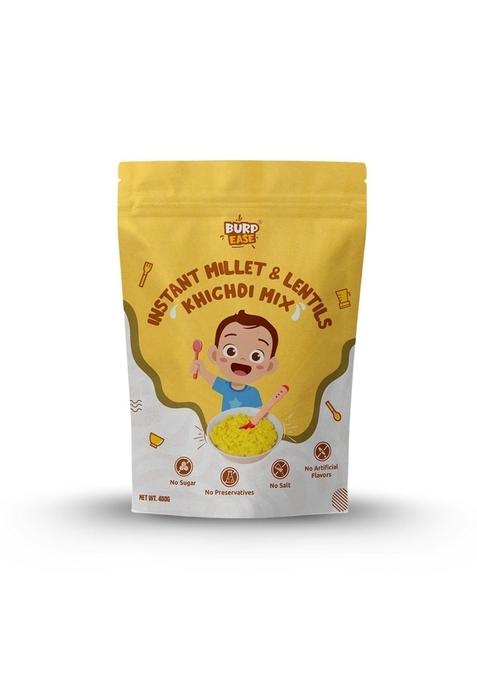Burpease Instant Khichdi Mix For Babies – Millet & Lentils | 100% Natural | No Sugar, Salt, Or Preservatives | 400G | For (6 Months & Above) (Pack Of 1)