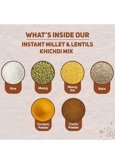 Burpease Instant Khichdi Mix For Babies – Millet & Lentils | 100% Natural | No Sugar, Salt, Or Preservatives | 400G | For (6 Months & Above) (Pack Of 1)