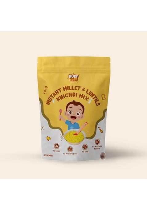 Burpease Instant Khichdi Mix For Babies – Millet & Lentils | 100% Natural | No Sugar, Salt, Or Preservatives | 400G | For (6 Months & Above) (Pack Of 1)