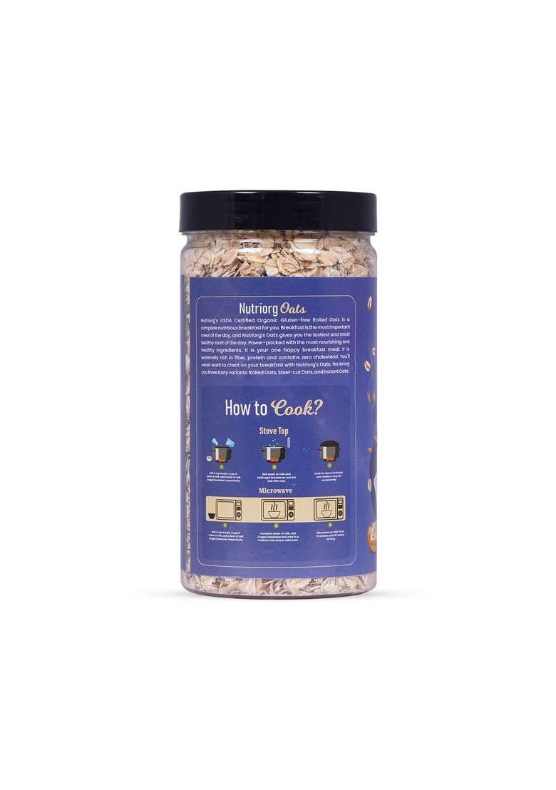 Nutriorg Organic Rolled Oats & Certified Organic Honey 50G (Combo Of 2) | For Weight Loss | Fiber Rich Oats - Indya