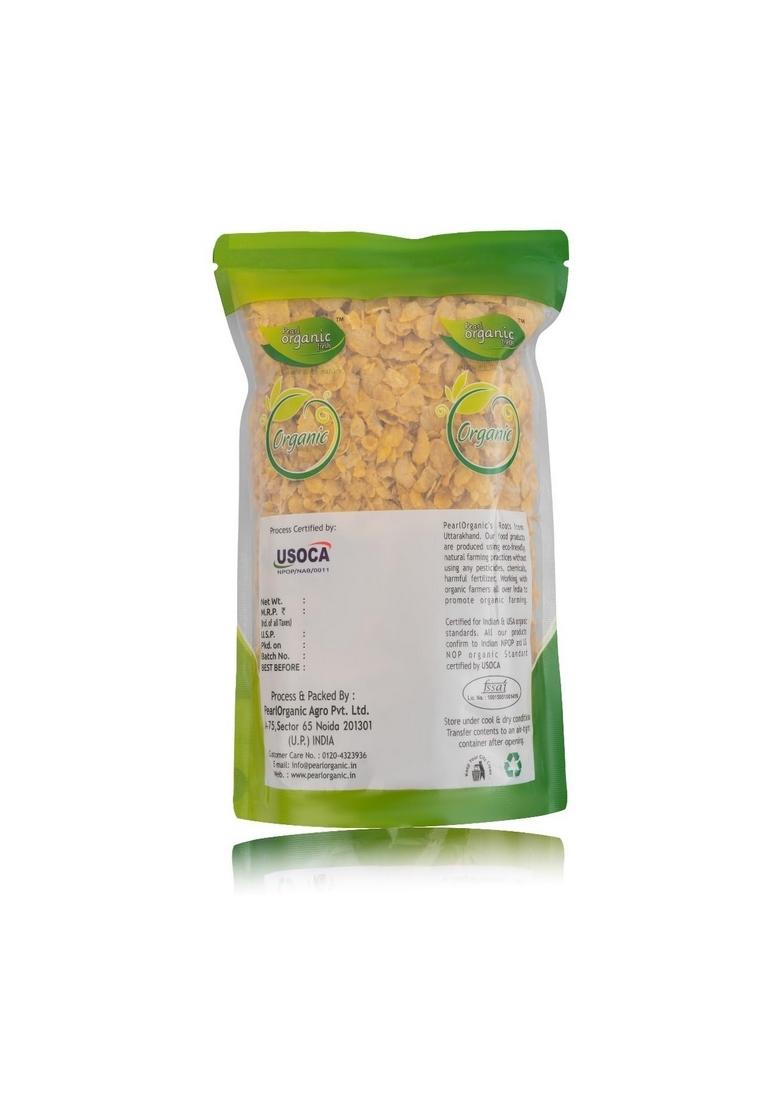 Pearl Organic Fresh Crispy Corn Flakes – Crunchy & Fresh Breakfast Cereal | Healthy, Low-Fat & High-Fiber Cornflakes | Ready-To-Eat Morning Cereal (500 Gm)