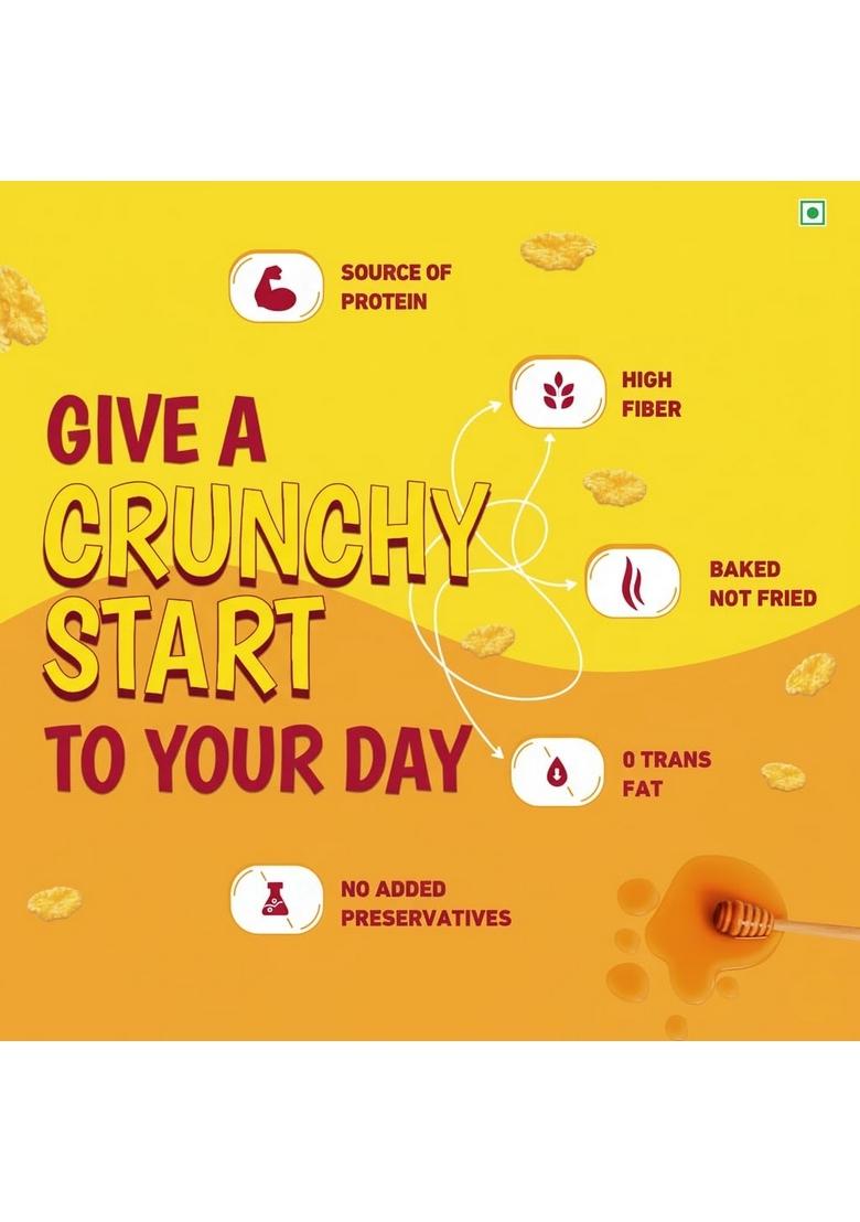 Pearl Organic Fresh Crispy Corn Flakes – Crunchy & Fresh Breakfast Cereal | Healthy, Low-Fat & High-Fiber Cornflakes | Ready-To-Eat Morning Cereal (500 Gm)