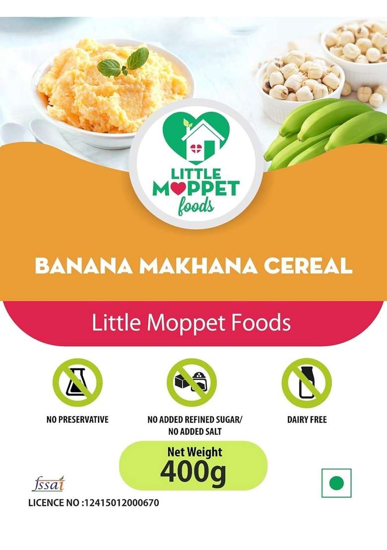 Little Moppet Foods Banana Makhana Cereal - 400G - Indya