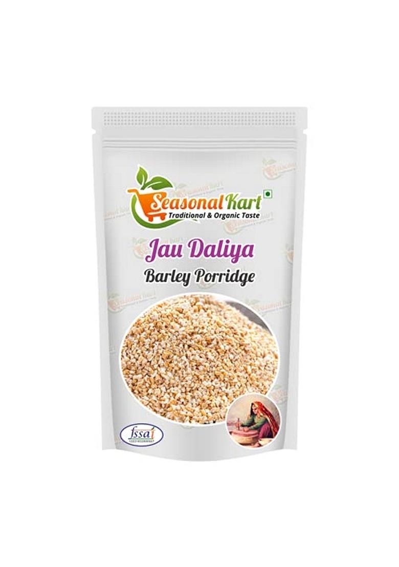 Seasonal Kart Organic Barley Daliya / Jau Dalia|Jau Ka Daliya 1 Kg | Healthy Snacks| Healthy Grains | Healthy And Tasty Breakfast| Cereal For Breakfast | Diet Food For Weight Loss| Fiber Rich L 100% Natural & Vegan|