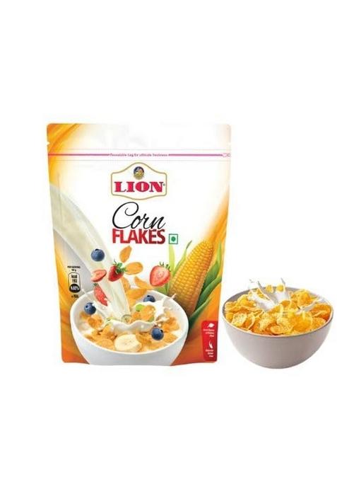 Lion Dates Corn Flakes 800Gm Pouch(400 X 2) | Original And Healthier | Low Fat & Cholesterol | High Fibre | All Natural Cornflakes |Breakfast Cereal (800 Gm)