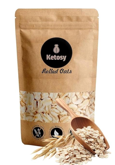 Ketosy Organic Rolled Oats 1Kg- Gluten Free Rolled Oats For Weight Loss, 100% Whole Grain, Breakfast Cereal