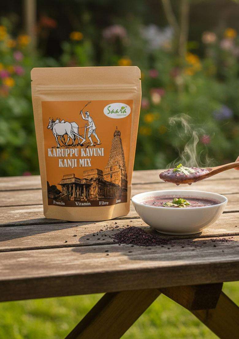 Vs Products Karuppu Kavuni Kanji Mix, 400G, Black Kavuni Porridge Mix, Fibre And Protein Rich Healthy Mix, 400G - Indya