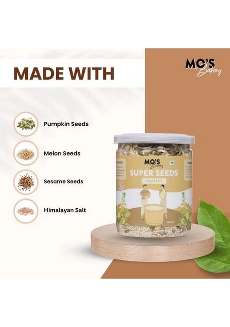 Mo'S Roasted Super Seeds Mix 440 Grm | High Protein Snacks | Mix Seeds For Eating High Fiber | Vegan & Keto