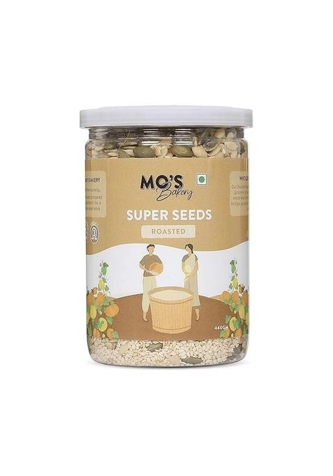 Mo'S Roasted Super Seeds Mix 440 Grm | High Protein Snacks | Mix Seeds For Eating High Fiber | Vegan & Keto