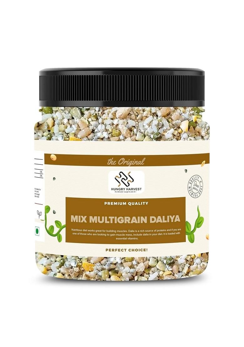 Hungry Harvest Organic & Pure Mix Multigrain Dalia| Multigrain Daliya| Healthy Grains | Healthy And Tasty Cereal For Breakfast | Diet Food For Weight Loss| (300 Grams (Pack Of 1 Of 300 Grams))