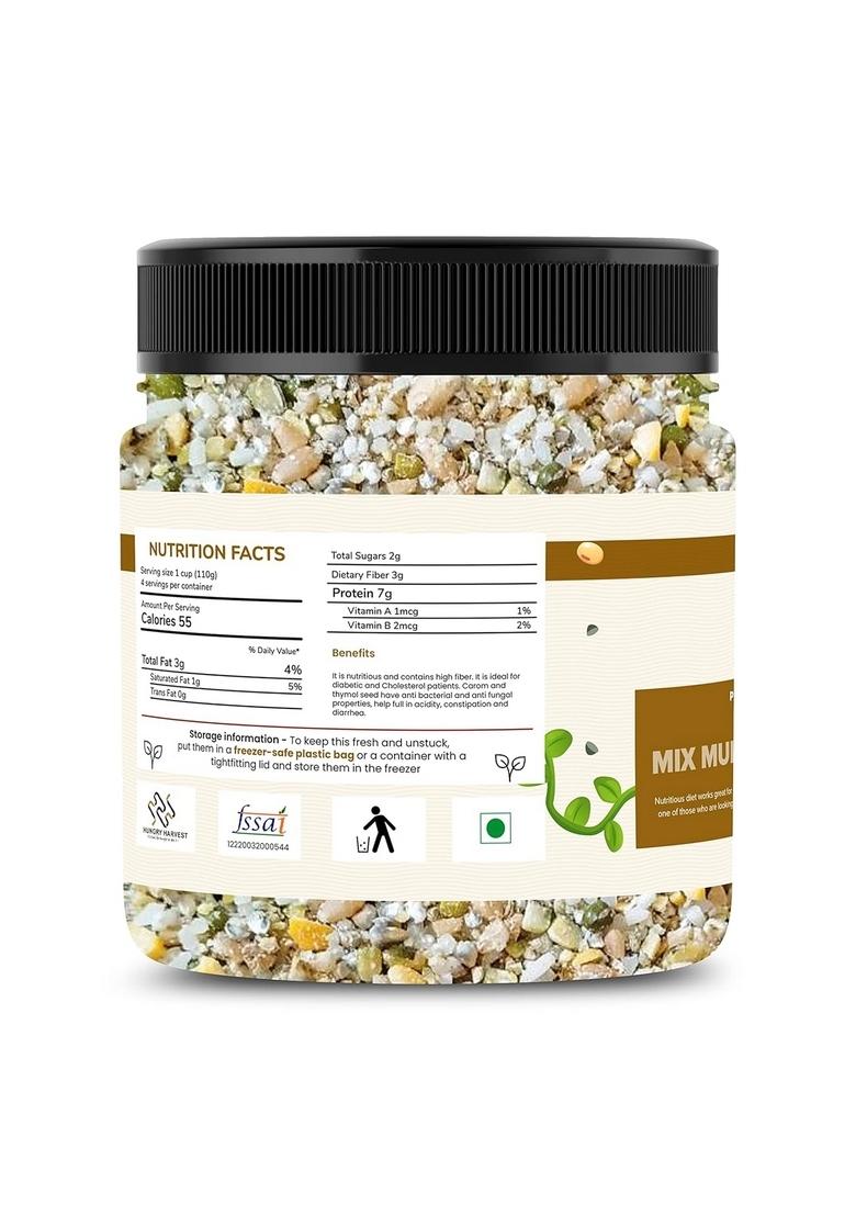 Hungry Harvest Organic & Pure Mix Multigrain Dalia| Multigrain Daliya| Healthy Grains | Healthy And Tasty Cereal For Breakfast | Diet Food For Weight Loss| (300 Grams (Pack Of 1 Of 300 Grams))