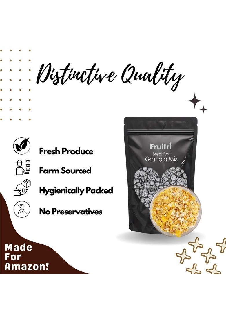 Fruitri Crunchy Oats Granola, Breakfast Cereal, Plain (Granola Mix, 1Kg)