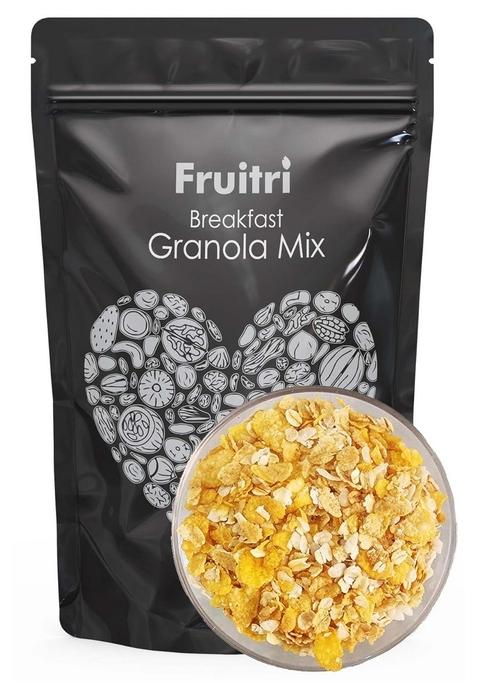 Fruitri Crunchy Oats Granola, Breakfast Cereal, Plain (Granola Mix, 1Kg)