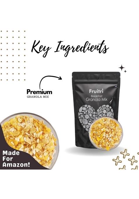 Fruitri Crunchy Oats Granola, Breakfast Cereal, Plain (Granola Mix, 1Kg)