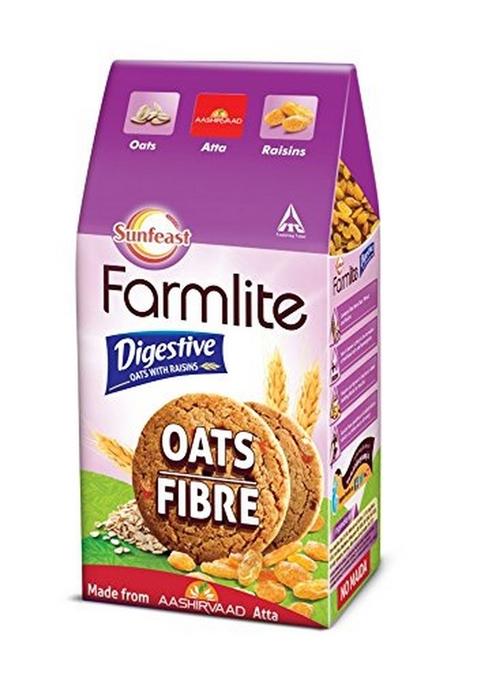 Sunfeast Farmlite Digestive Oats With Raisins Biscuits, 150G