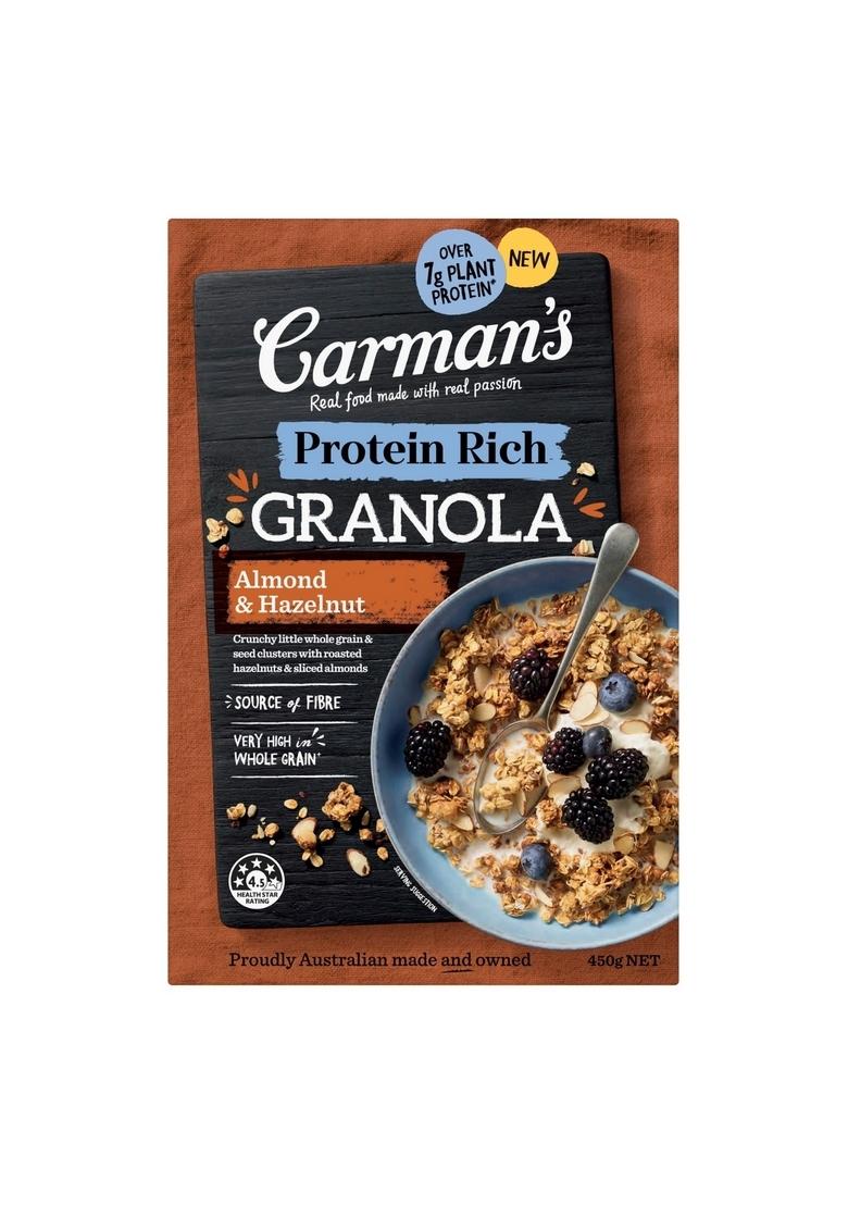 Carman'S Granola- 450Gms | Almond & Hazelnut | Super Seeds | High In Protein | Prebiotic Fibre | Healthy & Delicious Breakfast Option | Vegan