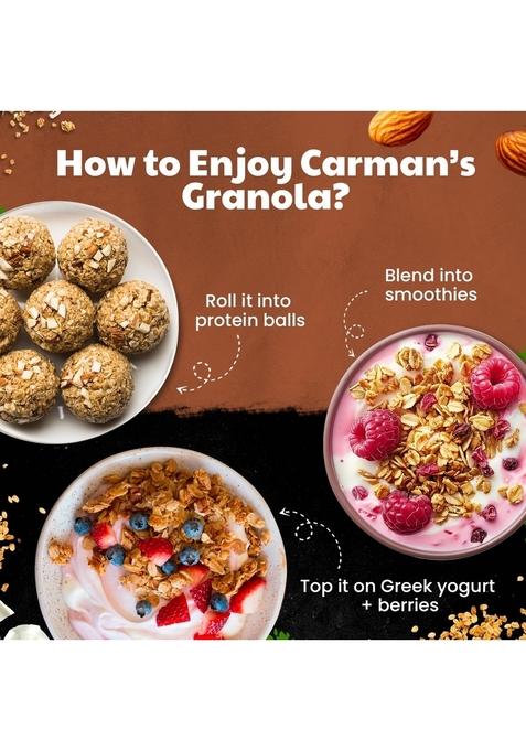 Carman'S Granola- 450Gms | Almond & Hazelnut | Super Seeds | High In Protein | Prebiotic Fibre | Healthy & Delicious Breakfast Option | Vegan