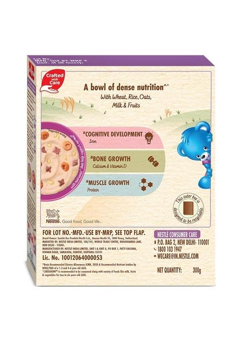 Ceregrow Multigrain Milk & Fruits Cereal | With Iron, Protein, Calcium | 19 Nutrients | 300G, Bag-In-Box Pack (Pack Of 3)