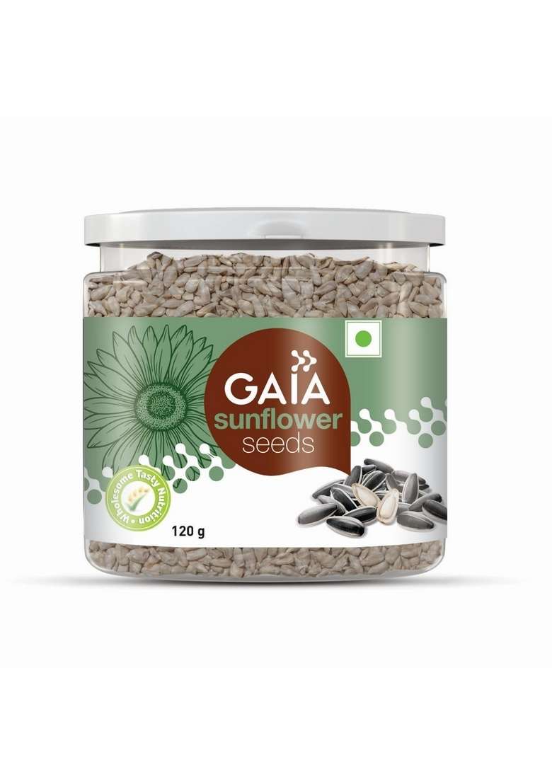 Gaia Sunflower Seeds, Raw And Natural, 120G, Rich In Vitamin E And Minerals, High Protein And Fiber, Healthy Snacking - Indya