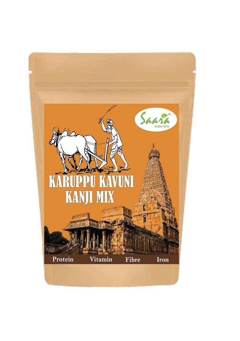 Saara Herbal Fresh Black Kavuni Porridge Mix, 350G, Karuppu Kavuni Kanji Mix, Karuppu Kavuni Arisi Kanji, For Diabetes Care, 350G - Indya