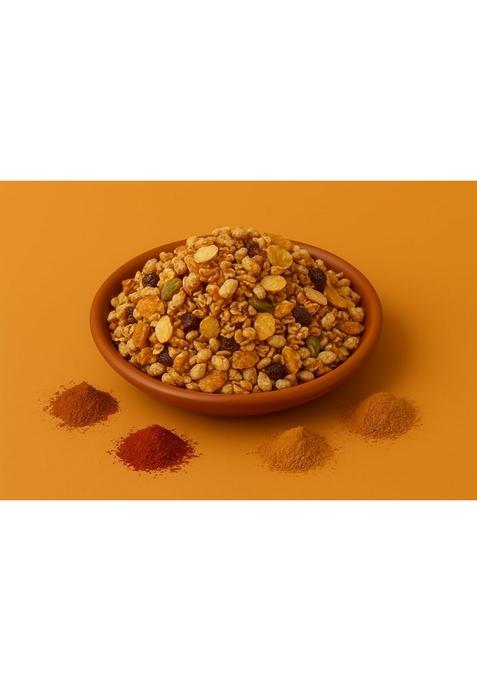 Nishru Masala Muesli | Spicy & Savory Indian Breakfast Cereal | High-Fiber Healthy Snack With Oats, Nuts, Seeds & Whole Grains | Crunchy Wholesome Mix For Active Lifestyle | 100 Gram