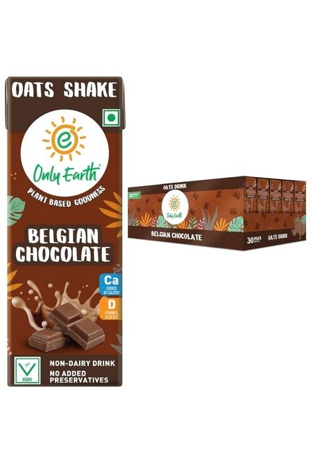 Only Earth Oats Shake | Belgian Chocolate | Vegan | Plant-Based | Lactose-Free | No Added Preservatives, Colours | Cholesterol-Free | Guilt-Free | With Calcium, Vitamin D, B1, B2 And B12 165Ml (30 Packs)