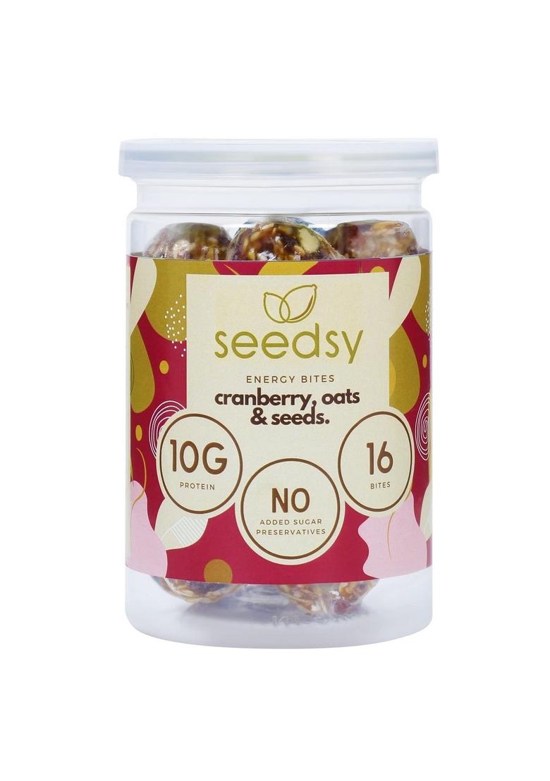 Seedsy Almond Date Energy Bites With Cranberries & Oats | Healthy Diet Snacks With Nuts & Seeds | Sugar Free | 100% Natural Ingredients | No Preservative | Contains Super Seeds. 16 Bites – 200Gms
