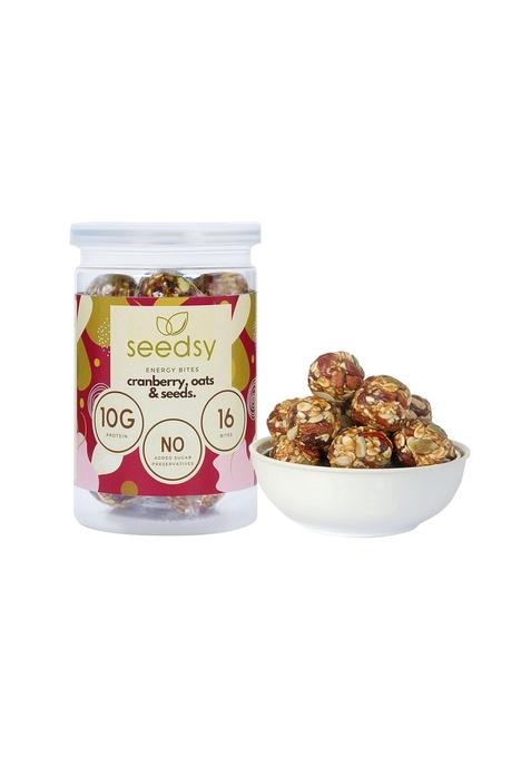 Seedsy Almond Date Energy Bites With Cranberries & Oats | Healthy Diet Snacks With Nuts & Seeds | Sugar Free | 100% Natural Ingredients | No Preservative | Contains Super Seeds. 16 Bites – 200Gms