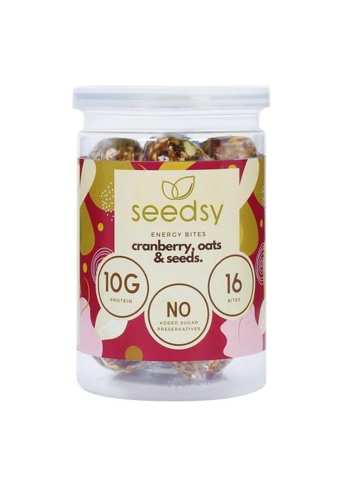 Seedsy Almond Date Energy Bites With Cranberries & Oats | Healthy Diet Snacks With Nuts & Seeds | Sugar Free | 100% Natural Ingredients | No Preservative | Contains Super Seeds. 16 Bites – 200Gms