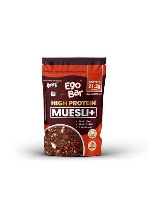 High Protein Muesli Plus, Healthy Breakfast Cereal Mix With 5 Whole Grains, Super Grains, Nuts And Seeds, 21.2G Protein, 8.8G Fibre Per 100G