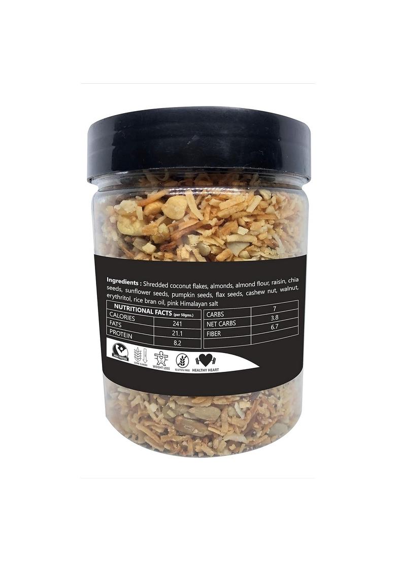 Keto Peanut Butter Granola 250G | Low Carb Cereal, Gluten & Grain Free, High Protein Keto Cereals Energy Snack.