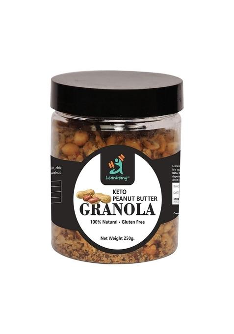 Keto Peanut Butter Granola 250G | Low Carb Cereal, Gluten & Grain Free, High Protein Keto Cereals Energy Snack.