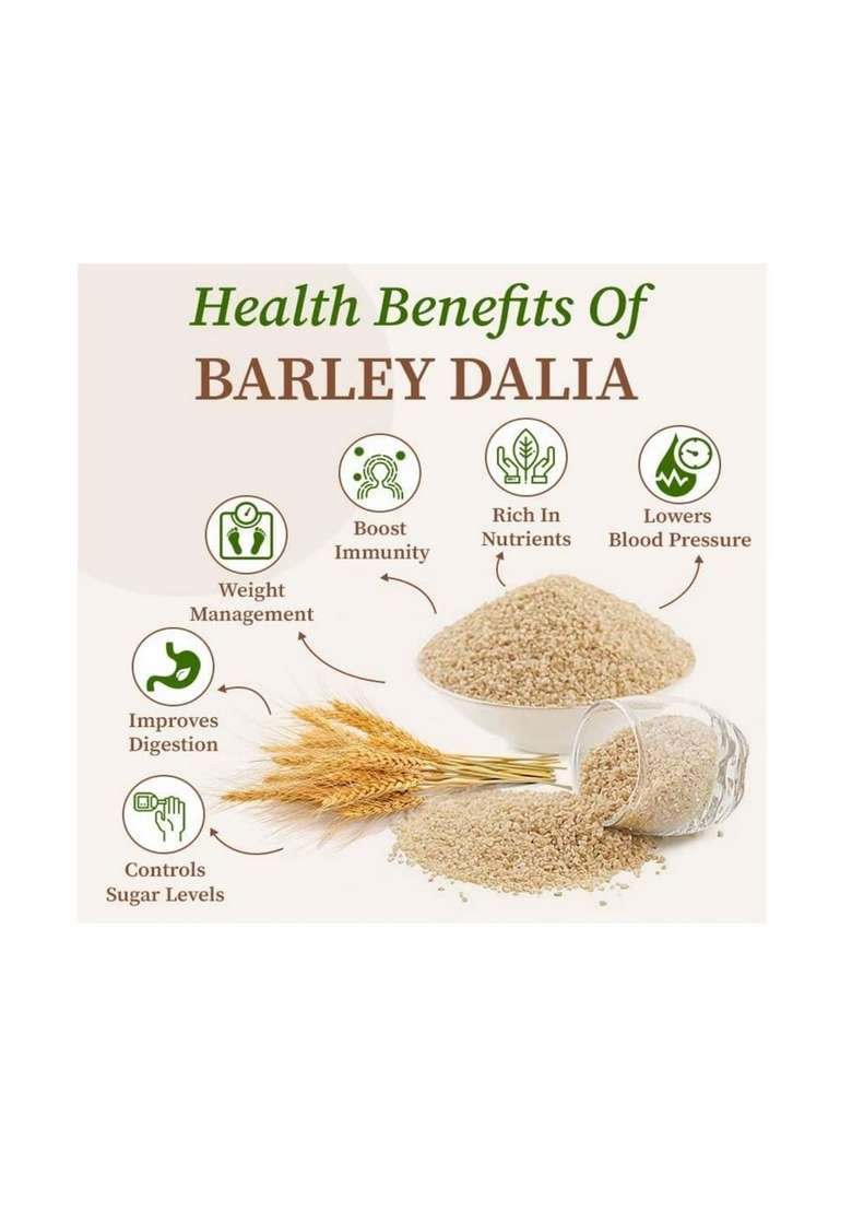 Ghotaram Organic Cracked Jau | Broken Barli Barley Daliya Porridge Fiber-Rich Guli Rabdi, Healthy Stone Ground Pearl Barli/Javvu/Sprouted Jau Javi/Barli Barley Porridge-480G - Indya