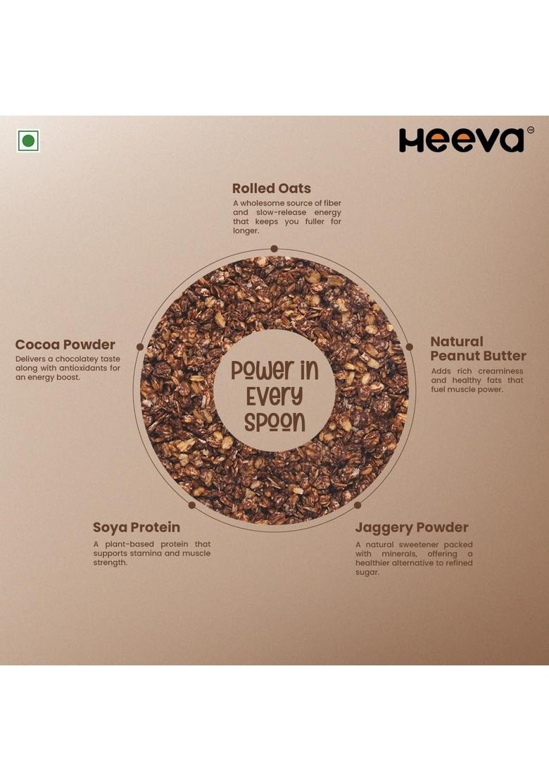 Heeva 18G Protein Super Oats 400G, Choco Peanut Butter | Chocolate Peanut Butter | Rolled | Choco High Protein