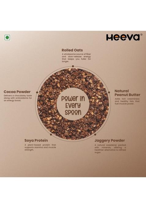 Heeva 18G Protein Super Oats 400G, Choco Peanut Butter | Chocolate Peanut Butter | Rolled | Choco High Protein